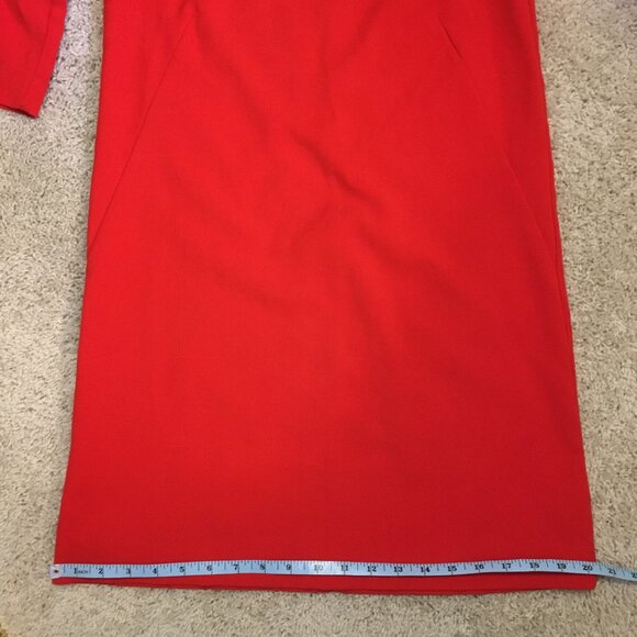 Poppy Red 3/4 Sleeve Shift Dress - Picture 11 of 13